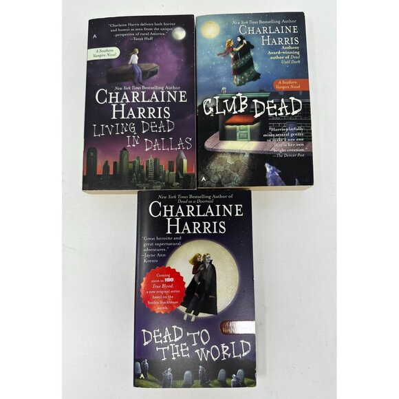 SOUTHERN VAMPIRE 3 PBK LOT CHARLAINE HARRIS 2, 3, 4 True Blood Sookie Stackhouse - Picture 1 of 9